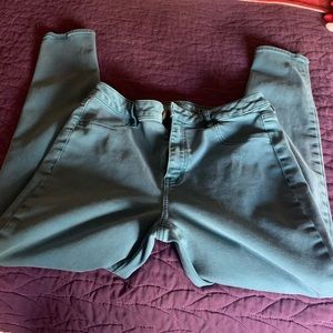 Teal stretch jean